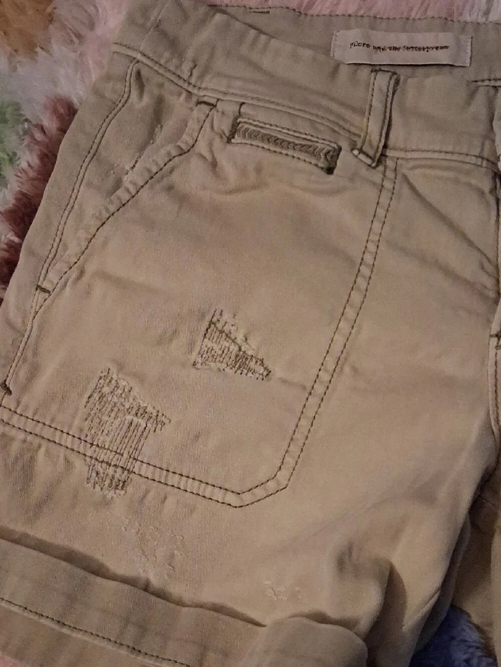 Pilcro Light Khaki Rolled-Hem Bermuda Shorts